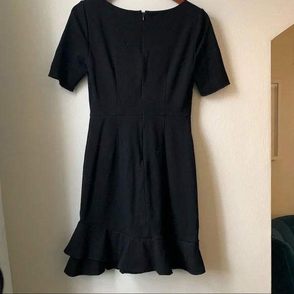 Diane Von Furstenberg DVF Serefina Little Black Dress Ruffle Hem 4 - Picture 7 of 11